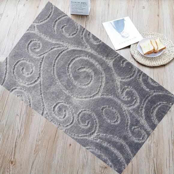 Scroll 18X30'' Accent Rug Non-Slip Gray - Picture 1 of 5